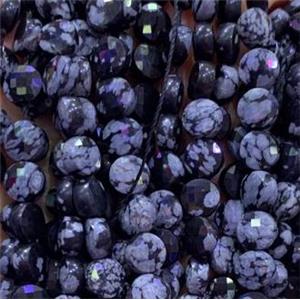 Snowflake Jasper Beads, faceted circle, approx 6mm dia [GB11831]
