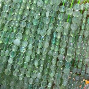 green Prehnite Beads, faceted circle, approx 4mm dia [GB11833]