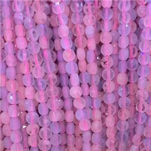 pink Morganite Beads, faceted circle, approx 4mm dia [GB11837]