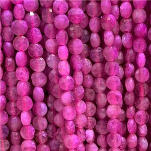 pink Tourmaline Beads, faceted circle, approx 4mm dia [GB11843]