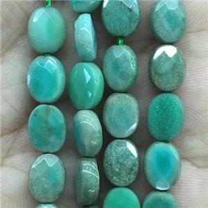 green Grass Agate Beads, faceted oval, approx 6x8mm [GB11866-6X8MM]