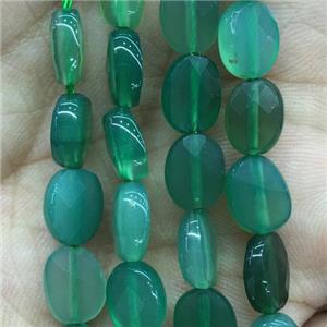 green natural Agate Beads, faceted oval, approx 6x8mm [GB11867-6X8MM]