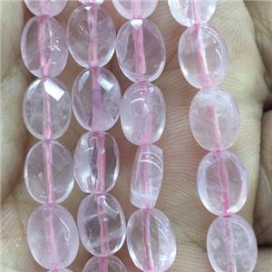 Rose Quartz Beads, pink, faceted oval, approx 6x8mm [GB11868-6X8MM]