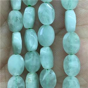 green Angelite Beads, faceted oval, approx 6x8mm [GB11870-6X8MM]