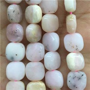 pink Opal Stone beads, faceted square, approx 8x8mm [GB11897-8MM]