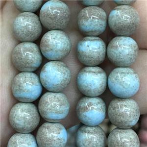 dichromatic round Alashan Agate Beads, blue, approx 10mm dia [GB11911-10MM]