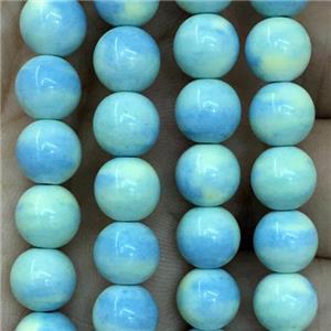 dichromatic round Alashan Agate Beads, blue, approx 10mm dia [GB11919-10MM]