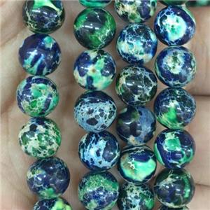 round Imperial Jasper beads, green, approx 8mm dia [GB11940]