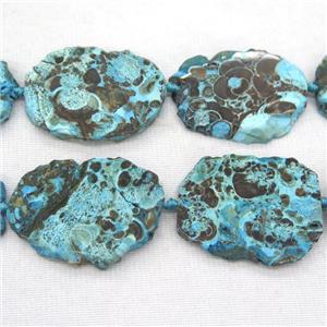 blue Ocean Jasper slice beads, approx 30-50mm [GB11957]