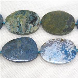blue Ocean Agate slab beads, approx 35-50mm [GB11961]