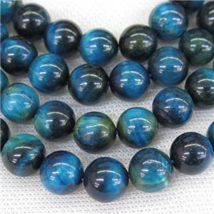 round Tiger eye stone beads, blue, approx 12mm dia [GB11968-12MM]