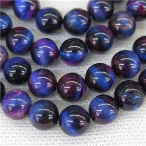 round Tiger eye stone beads, bluepurple, approx 12mm dia [GB11969-12MM]