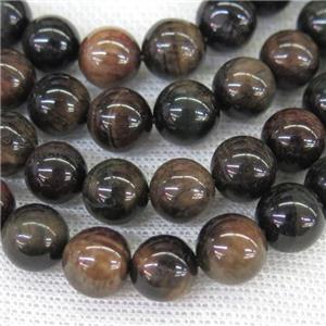 round coffee Tiger eye stone beads, approx 8mm dia [GB11986-8MM]