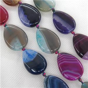 Agate Druzy teardrop beads, mixed color, approx 23x35mm [GB11993]
