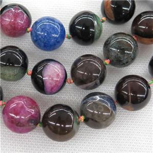 round Agate Druzy Beads, mixed color, approx 18mm dia [GB11995-18MM]
