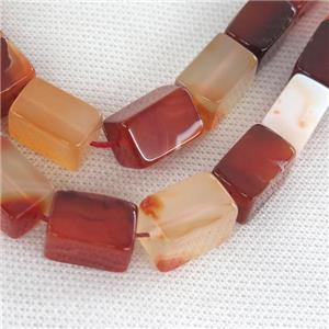 red agate Cuboid beads, approx 10-14mm [GB11999]