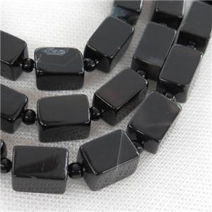 black Agate Cuboid beads, approx 10-15mm [GB12002]