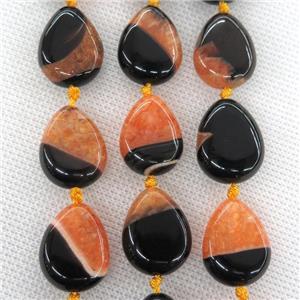 orange Druzy Agate teardrop beads, approx 15x20mm [GB12017]
