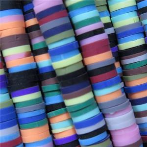 Fimo Polymer Clay heishi beads, mixed color, approx 8mm dia [GB12035]