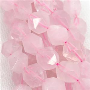 Rose Quartz Beads, faceted round, starcut, approx 12mm dia [GB12068-12MM]