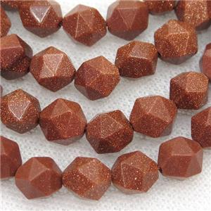 Gold Sandstone Beads, faceted round, starcut, approx 10mm dia [GB12072]