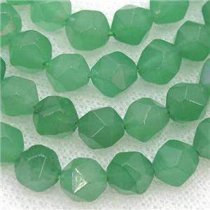 green Aventurine Beads, faceted round, starcut, approx 8mm dia [GB12073]