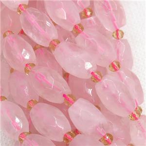 Rose Quartz Beads, faceted rice, approx 9x14mm [GB12092]