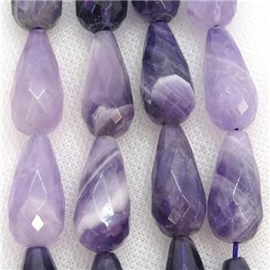 Amethyst Beads, faceted teardrop, approx 12-25mm [GB12131]