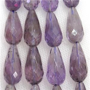 purple Amethyst Beads, faceted teardrop, approx 12-25mm [GB12134]