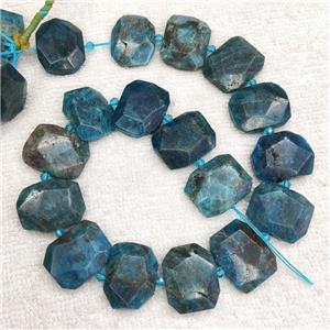 blue Apatite Beads, faceted rectangle, approx 20-23mm [GB12140]