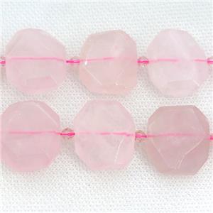 Rose Quartz Beads, faceted rectangle, approx 20-23mm [GB12148]