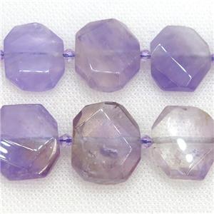 lt.pruple Amethyst Beads, faceted rectangle, approx 20-23mm [GB12149]