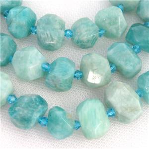 green Amazonite Beads, faceted freeform, approx 10-16mm [GB12154]