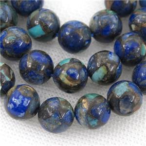 Assembled Azurite Beads, round, approx 4mm dia [GB12165-4MM]