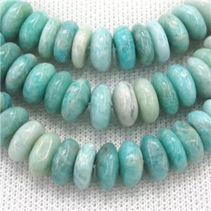 green Amazonite rondelle Beads, approx 12mm dia [GB12177]