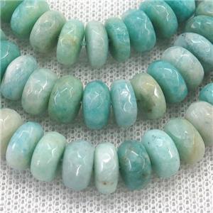 green Amazonite Beads, faceted rondelle, approx 10mm dia [GB12178-10MM]