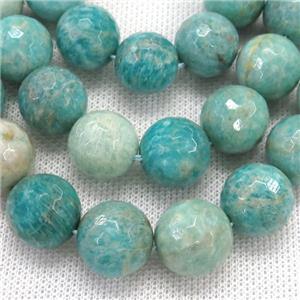 green Amazonite beads, faceted round, approx 20mm dia [GB12179-20MM]