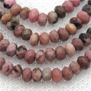 Rhodonite Beads, faceted rondelle, approx 2x4mm [GB12207]
