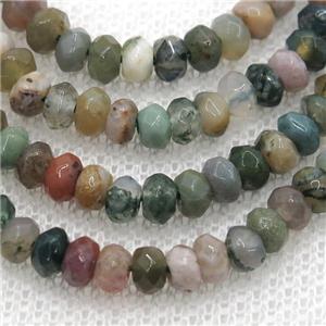 indian Agate beads, faceted rondelle, approx 2x4mm [GB12208]