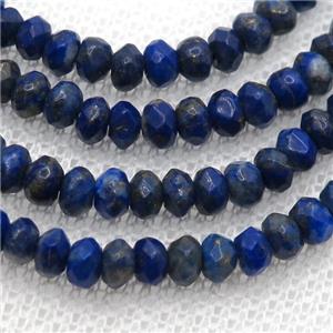 blue Lapis Lazuli, faceted rondelle, approx 2x4mm [GB12209]