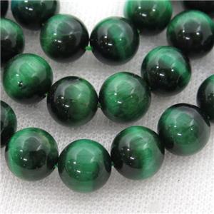 green Tiger eye stone beads, round, approx 4mm dia [GB12220-4MM]