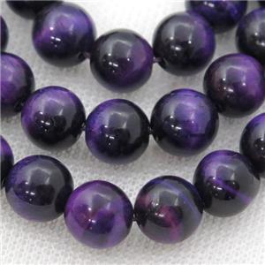 purple Tiger eye stone beads, round, approx 6mm dia [GB12221-6MM]