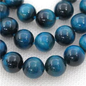 blue Tiger eye stone beads, round, approx 12mm dia [GB12222-12MM]