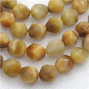golden Tiger eye stone beads, faceted round, approx 6mm dia [GB12227-6MM]