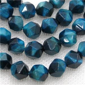 blue Tiger eye stone beads, faceted round, approx 10mm dia [GB12228-10MM]