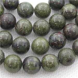 green dragon BloodStone Beads, round, approx 12mm dia [GB12238-12MM]