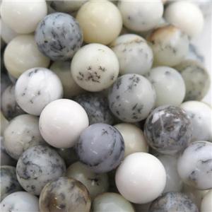 white Moss Opal Stone Beads, round, approx 8mm dia [GB12252-8MM]