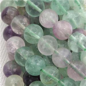 multicolor Fluorite Beads, round, approx 4mm dia [GB12258-4MM]