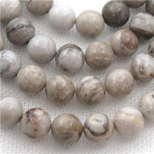 Silver Leaf Jasper Beads, round, approx 4mm dia [GB12264-4MM]