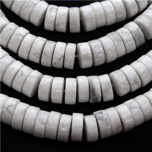 white howlite turquoise heishi beads, approx 6mm [GB12274-6MM]